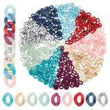 540Pcs 9 Colors Acrylic Linking Ring, Quick Link Connectors, Twist, for Curb Chain Making, Mixed Color, 13x10x3mm, Inner Diameter: 7.5x4mm, 60pcs/color