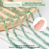 2 Strands Natural Green Aventurine Beads Strands, Faceted, Round, 3~3.5x2~3.5mm, Hole: 0.2mm, about 120~189pcs/strand, 16.2~16.4 inch(41.3~41.7cm)