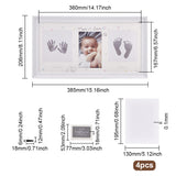 PVC Baby Hand and Footprint Kit Frame, Baby Growth DIY Photo Frame, Rectangle, White, 206x385x17.5mm