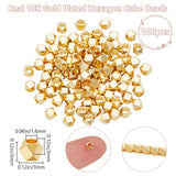 Brass Beads, Hexagon, Real 18K Gold Plated, 3x3x3mm, Hole: 1.6mm, 100pcs/box