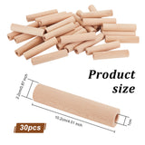 Wood Craft Sticks, Dowel Rods, Tent Findings, Column, PeachPuff, 10.2x2.2cm, Hole: 10mm