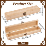 Bamboo and Wood Flip Cover Box, for Storage and Jewelry, Rectangle, BurlyWood, 30.5x5.7x4.7cm