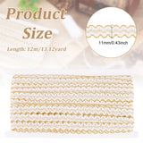 Sparkle Polyester Metallic Lace Trim, Wave Pettem, White, 1/2 inch(14mm), about 13.12 Yards(12m)/Card