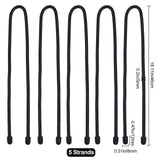 5 Strands Reusable Silicone Cable Tie, Iron-Core Silicone Twist Tie, Black, 460x5mm