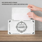 Wood Tissue Boxes, Napkin Holder, for Laundry Room, Rectangle, Word, 200x130x110mm