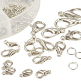 Zinc Alloy Plated Mixed Sizes Lobster Clasps and Iron Jump Rings Jewelry Findings In One Box for Craft