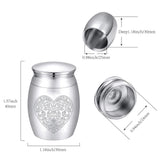 1Pc Velvet Packing Pouches, 1Pc Alloy Cremation Urn, Heart, Cremation Urn: 40.5x30mm