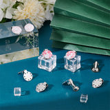 40Pcs 304 Stainless Steel Clip-on Earring Settings, Flat Round, Stainless Steel Color, 20x15x9mm, Hole: 2.5mm