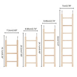 Wooden Pet Ladder Stand, with Iron Hook, BurlyWood, 32x7x1cm, 4pcs/set