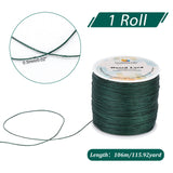 1 Roll Round Waxed Polyester Cords, Twisted Cord, Dark Green, 0.5mm, about 115.92 yards(106m)/roll