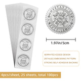 Custom Silver Foil Embossed Picture Sticker, Award Certificate Seals, Metallic Stamp Seal Stickers, Flower with Word Honor Roll, Floral Pattern, 5cm, 4pcs/sheet