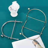 2Pcs 2 Style Iron Purse Frames, Bag Handle, for Bag Sewing Craft, Mixed Color, 14.5x16.6x2.3cm, Hole: 4mm, 1pc/color