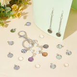 DIY Half Round Pendants Making Kits, Including 304 Stainless Steel Pendant Cabochon Settings and Transparent Glass Cabochons, Stainless Steel Color, Tray: 12mm, 17x14x2mm, hole: 2mm, 50pcs/box