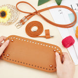 DIY PU Leather Knitting Crochet Bags, with Bottom, Drawstring and Shoulder Strap, for DIY Craft Shoulder Bags Accessories, Sienna, 125.2x0.7x0.4cm