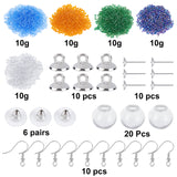 DIY Dangle Earring Making Kits, Including Glass Globe Beads, Glass Seed Beads, Plastic Bead Cap Pendant Bails, 304 Stainless Steel Stud Earring Findings, Brass Earring Hooks, Platinum & Stainless Steel Color, 2mm, Hole: 1mm