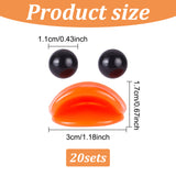 20Pcs Plastic Doll Duck Craft Mouth & 40Pcs Craft Eyes Cabochons, for Doll DIY Craft Making, Mixed Color, 17x30x13mm