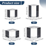 12Pcs 4 Styles Acrylic Jewelry Display Bases, Cube & Cuboid, Clear, 30~45x30~45x30~50mm, 3pcs/style