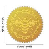 Self Adhesive Gold Foil Embossed Stickers, Medal Decoration Sticker, Bees, 5x5cm