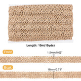 Braided Burlap Ribbon, Hessian Ribbon, Jute Twine, for Jewelry Making and Home Decoration, BurlyWood, 3/4 inch(18mm)