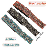 15M 3 Styles Ethnic Style Embroidery Polyester Ribbons, Garment Accessories, Floral Pattern, Mixed Color, 1 inch(24~25mm), 5m/style