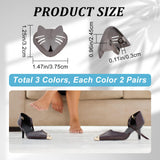 6Pcs 3 Colors Iron Toe Cap Covers, Toe Protectors, for Pointed Toe High-Heeled Shoes, Cat Head Shape, Mixed Color, 32x37.5x24.5mm, Hole: 3mm, 2pcs/color