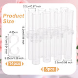 Glass Tube, Hydroponic Plant Vase, with Plastic S-shaped Hook, Clear, 25x152mm, Inner Diameter: 22mm