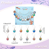 12Pcs 12 Colors Resin Figure of Fish Scale Charms Locking Stitch Markers, with 304 Stainless Steel Findings, Mixed Color, 39mm, Pin: 0.8mm, 1Pc/color