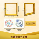 3Pcs Rubber Wood Picture Frames, with 18 Sheets Paper Card, Word, 178x178x30mm