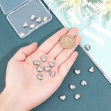 20Pcs 304 Stainless Steel Beads, Heart, Stainless Steel Color, 9x10x6mm, Hole: 1.2mm