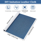1Pc DIY Imitation Leather Cloth, Suede Fabric, with Paper Back, for Book Binding, Velvet Box Making, Royal Blue, 420x1000x0.1mm