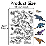 Custom PVC Plastic Clear Stamps, for DIY Scrapbooking, Photo Album Decorative, Cards Making, Stamp Sheets, Film Frame, Dinosaur, 160x110x3mm