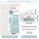 DIY Imitation Leather Satchel Crossbody Bag Kits, with Iron & Alloy Finding, Needle, Thread, Magnetic Clasp, Flamingo Tag, Pale Turquoise, 4.3x18.6x0.17cm, Hole: 1.6mm