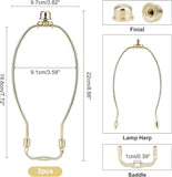 Iron Lamp Shade Harp Holder, Lampshade Bracket, for DIY Lighting Accessories Horn Frame, Light Gold, 220x97mm, Hole: 10mm, Inner Diameter: 196x91mm