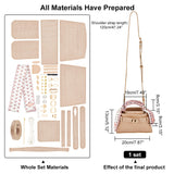 DIY Crocodile Pattern Shoulder Bags Making Kits, Including PU Leather Bag Materials, Ribbon, Thread, Needle, Screwdriver , Tan, 13.4x20x0.3cm, Hole: 1.4mm