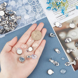 DIY Earring Making Kits, Including 304 Stainless Steel Clip-on Earring Findings, Transparent Glass Cabochons and Silicone Earring Pads, Stainless Steel Color, 150pcs/box