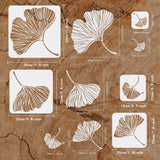 5Pcs 5 Styles Autumn PET Hollow Out Drawing Painting Stencils, for DIY Scrapbook, Photo Album, Ginkgo Leaf Pattern, 100~300x100~300mm, 1pc/style