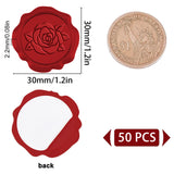 Adhesive Wax Seal Stickers, Envelope Seal Decoration, for Craft Scrapbook DIY Gift, Dark Red, Rose Pattern, 3cm, about 50pcs/box