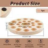 Wood Display Stands, with Rubber Gasket, for Essential Oil Bottle, Flat Round, Wheat, 19.2x1.9cm, Inner Diameter: 4.3cm and 2.2cm and 2.95cm