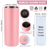 Silicone Cup Sleeve, Sublimation Tumblers, Insulated Reusable Cup Sleeves, Column, Pink, 82x235mm, Inner Diameter: 79mm