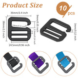 10Pcs Zinc Alloy Adjustable Buckles, for Bag Buckle Accessories Makings, 9-shaped, Electrophoresis Black, 3.8x3.6x0.3cm, Hole: 24.5x3.5mm, Inner Diameter: 2.45x0.9cm