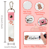 PU Leather & Cotton Name Marker Keychain, with Zinc Alloy Keychain, Mixed Shapes, 13x2cm