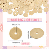 Brass Spacer Beads, Long-Lasting Plated, Disc, Golden, 8x0.5mm, Hole: 0.9mm, 300pcs/box