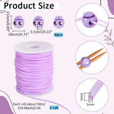 Hollow Pipe PVC Tubular Synthetic Rubber Cord, Wrapped Around White Plastic Spool, with Plastic Cord Locks, Medium Purple, Cord: 2mm thick, Hole: 1mm, about 54.68 yards(50m)/roll, 1 Roll; Locks: 21x18mm, Hole: 5.5mm, 6pcs