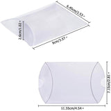 PVC Plastic Frosted Pillow Boxes, Gift Candy Transparent Packing Box, Clear, 9x6.45x2.6cm