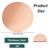 1Pc Copper Sheets, Copper Disc, Flat Round, PeachPuff, 100x2mm