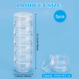 Plastic Bead Storage Containers, Column, 6 Vials, Clear, 3.9x12.1cm