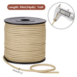 50M Nylon Braided Cords, Round, Pale Goldenrod, 3mm, about 54.68 Yards(50m)/Roll