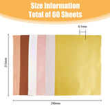 60 Sheets 6 Styles PET Stamping Hot Foil Paper, Transfer Foil Paper, Elegance Laser Printer Craft Paper, Mixed Color, 213~297x207~290x0.02~0.1mm, 10 sheets/style