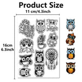 Custom PVC Plastic Clear Stamps, for DIY Scrapbooking, Photo Album Decorative, Cards Making, Stamp Sheets, Film Frame, Owl, 160x110x3mm