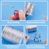 Polyester Cord, for Knitting Chinese Knots, Silver, 2mm, about 109.36 Yards(100m)/Roll